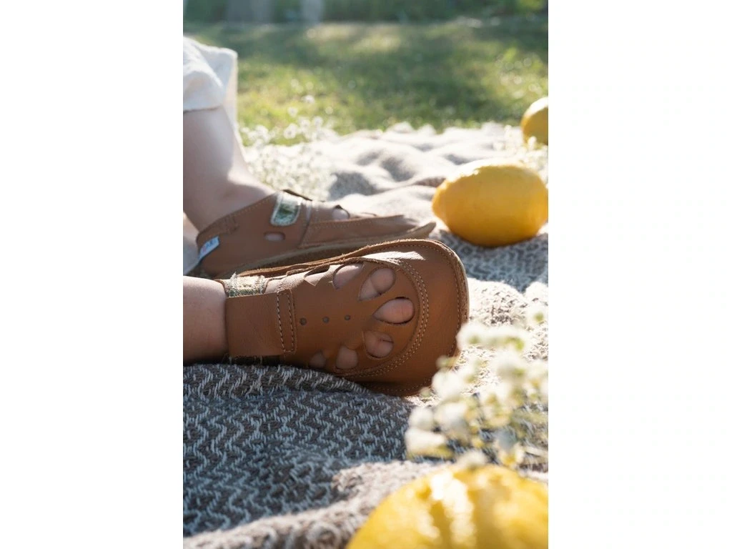 Сандалии Baby Bare Summer Perforation — коричневый, золотистый (детские), фото 3