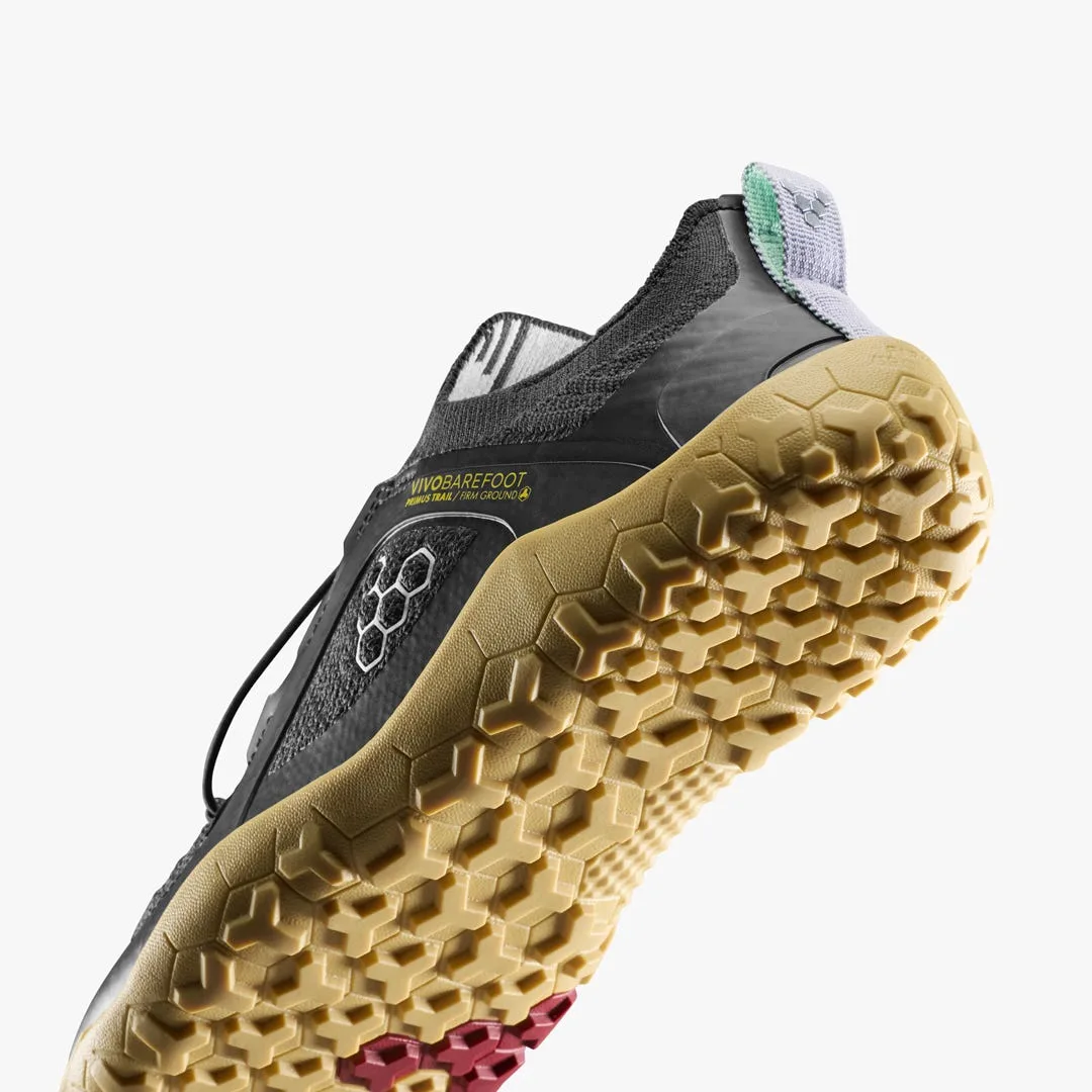 Кроссовки Vivobarefoot Primus Trail Knit FG Grounding — женская модель, чёрный с лиловым, фото 7