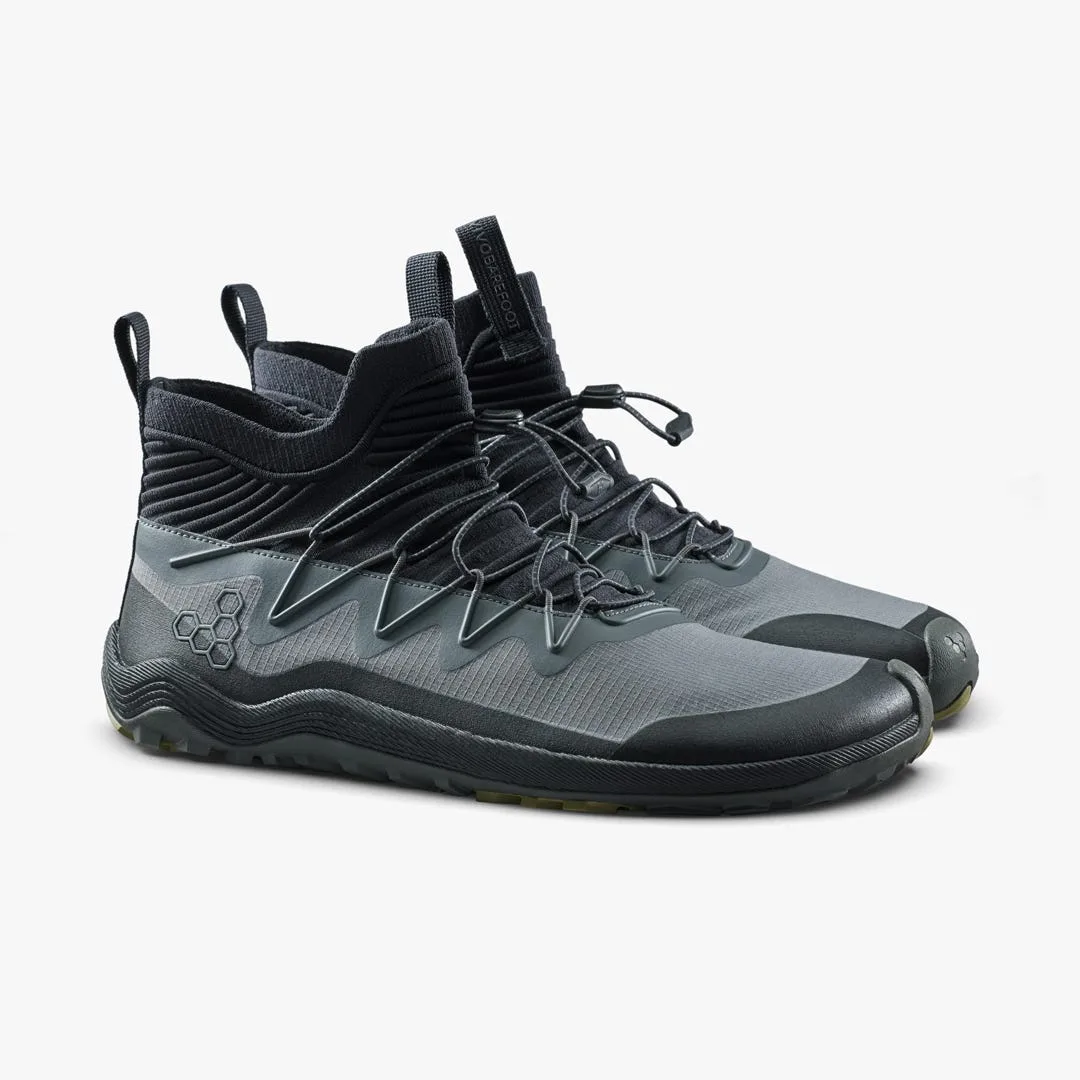Ботинки Vivobarefoot Primus Trail Flow Mid II — мужская модель, тёмный серо-зелёный, фото 4