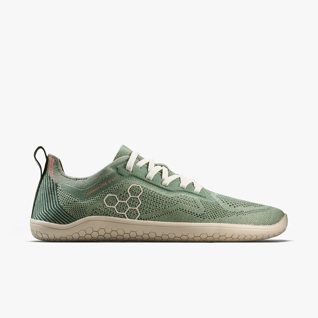 Кроссовки Vivobarefoot Primus Lite Knit Natural — мужская модель, приглушённый зелёный, фото 2